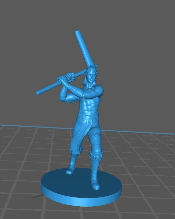 Elf and Half Elf Barbarian Mini - DND - Pathfinder - Dungeons & Dragons - RPG - Tabletop - mz4250- Miniature-28mm-1"Scale