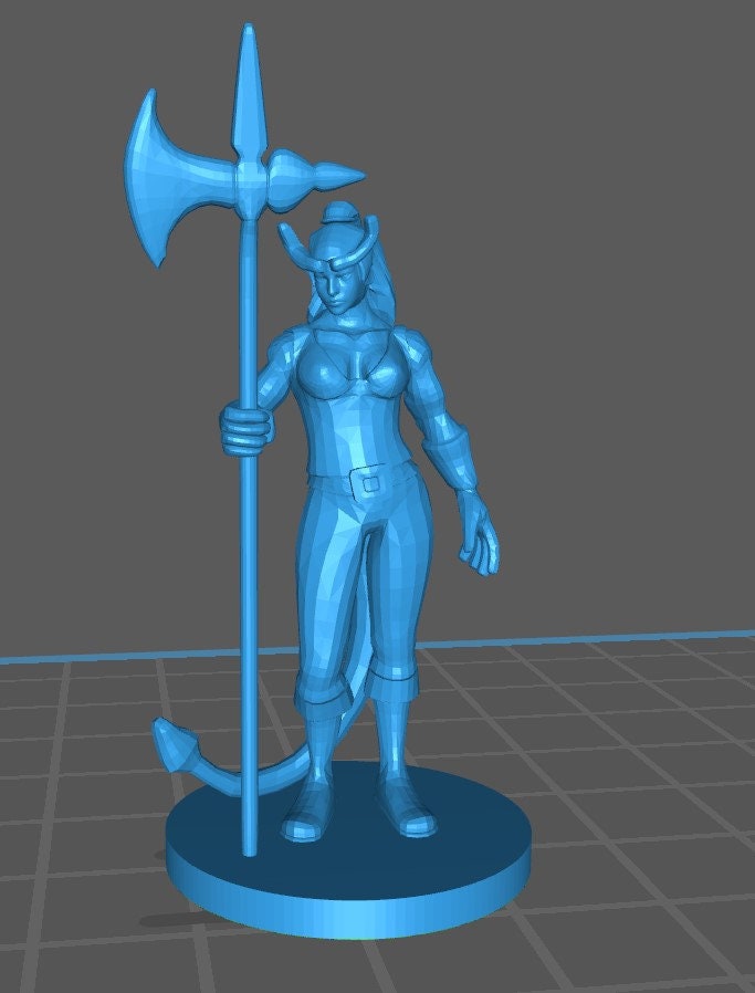 Tiefling Barbarian Mini - DND - Pathfinder - Dungeons & Dragons - RPG - Tabletop - mz4250- Miniature-28mm-1"Scale