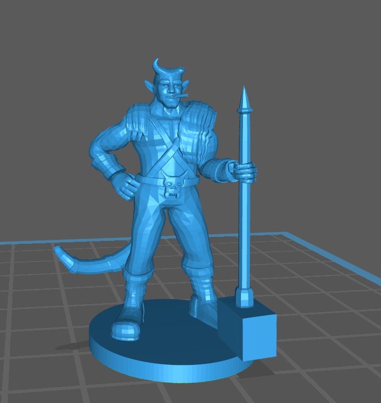 Tiefling Barbarian Mini - DND - Pathfinder - Dungeons & Dragons - RPG - Tabletop - mz4250- Miniature-28mm-1"Scale