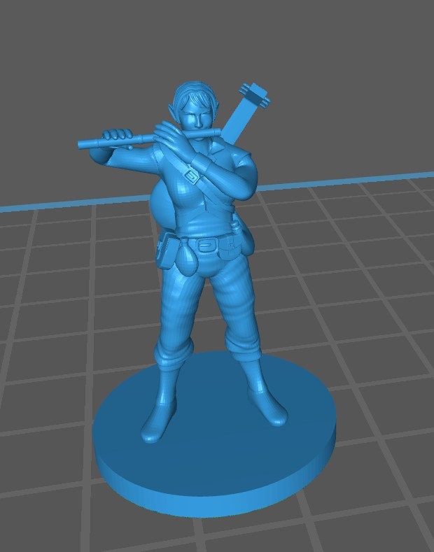 Elf Bard Mini - DND - Pathfinder - Dungeons & Dragons - RPG - Tabletop - mz4250- Miniature-28mm-1"Scale