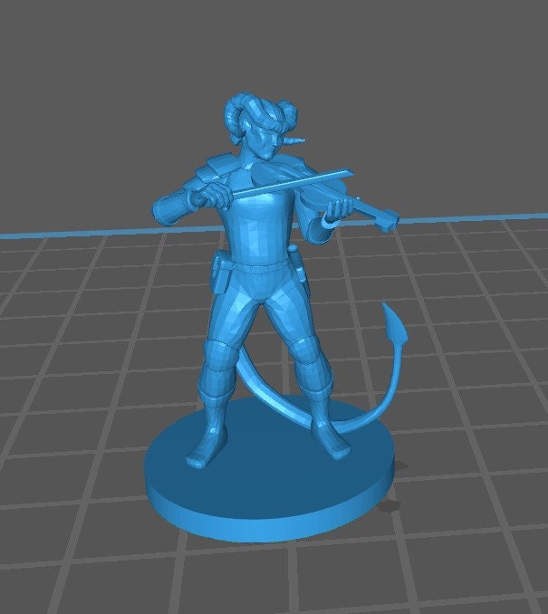 Tiefling Bard Mini - DND - Pathfinder - Dungeons & Dragons - RPG - Tabletop - mz4250- Miniature-28mm-1"Scale
