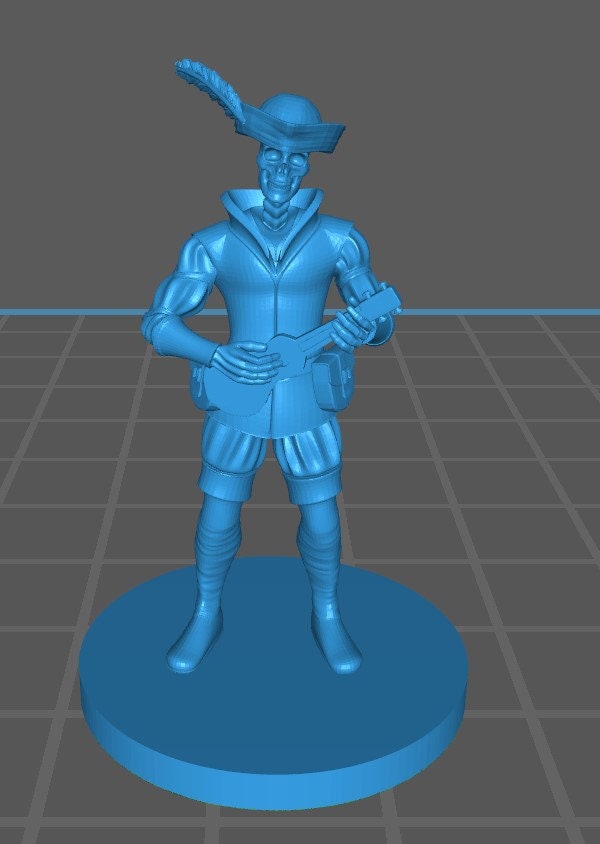 Undead Bard Mini - DND - Pathfinder - Dungeons & Dragons - RPG - Tabletop - mz4250- Miniature-28mm-1"Scale