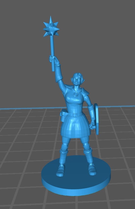 Elf Cleric Mini - DND - Pathfinder - Dungeons & Dragons - RPG - Tabletop - mz4250- Miniature - 28 mm - 1" Scale