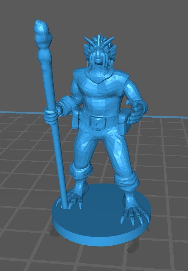 Dragonborn Druid Mini - DND - Pathfinder - Dungeons & Dragons - RPG - Tabletop - mz4250- Miniature-28mm-1"Scale