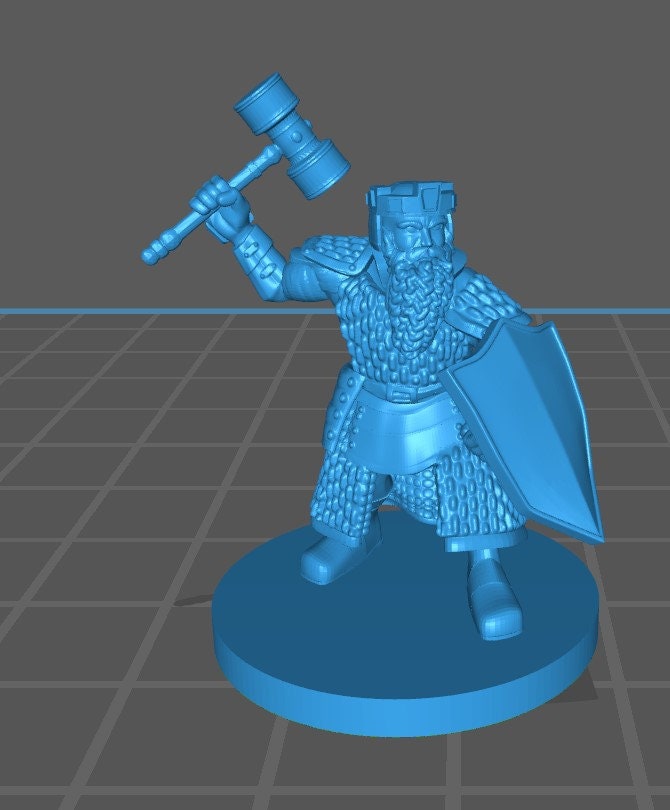 Dwarf Fighter Mini - DND - Pathfinder - Dungeons & Dragons - RPG - Tabletop - mz4250- Miniature-28mm-1"Scale