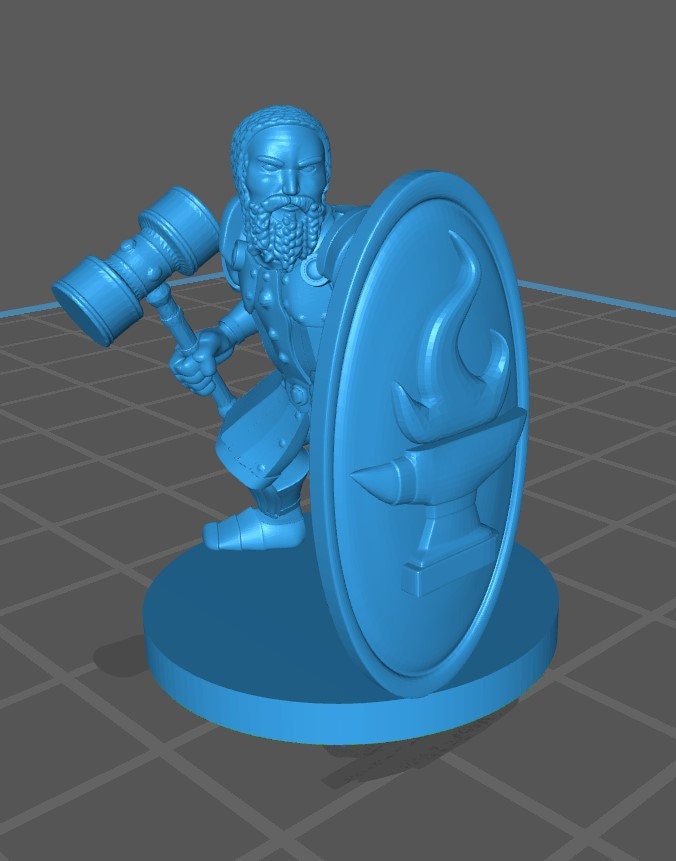 Dwarf Fighter Mini - DND - Pathfinder - Dungeons & Dragons - RPG - Tabletop - mz4250- Miniature-28mm-1"Scale