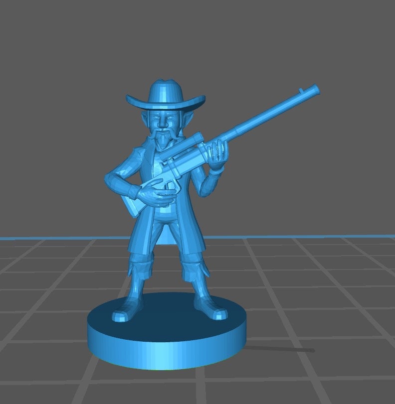Gnome Gunslinger Mini - DND - Pathfinder - Dungeons & Dragons - RPG - Tabletop - mz4250- Miniature-28mm-1"Scale