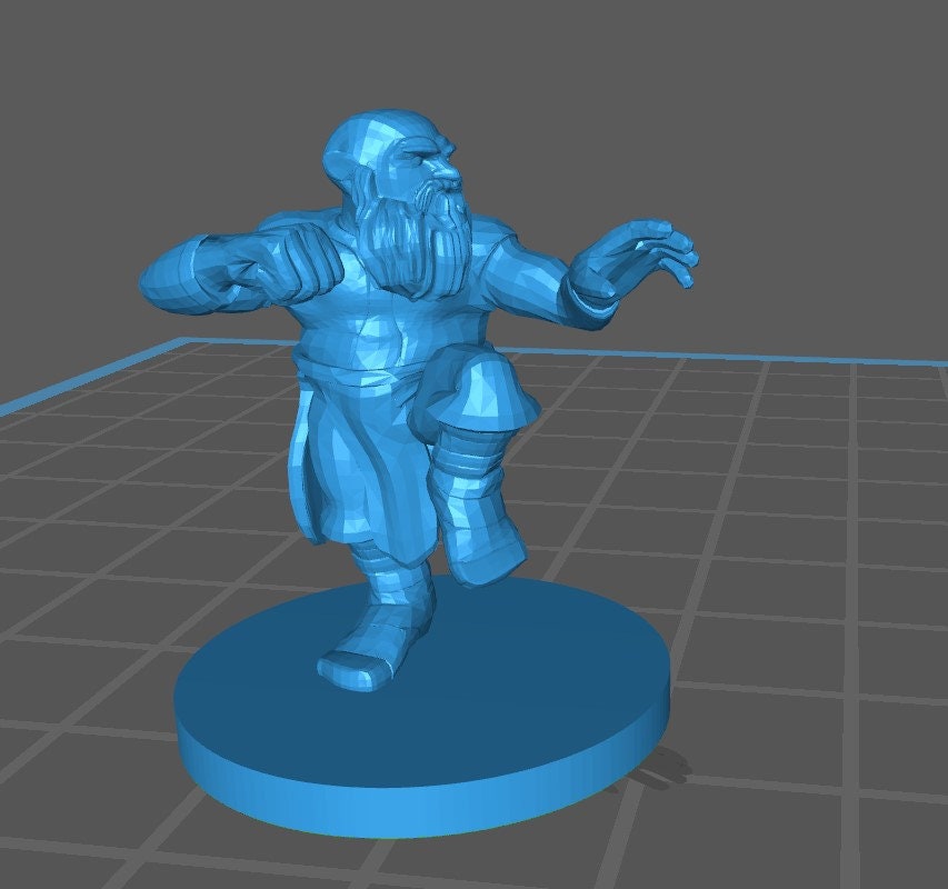 Dwarf Monk Mini - DND - Pathfinder - Dungeons & Dragons - RPG - Tabletop - mz4250- Miniature-28mm-1"Scale