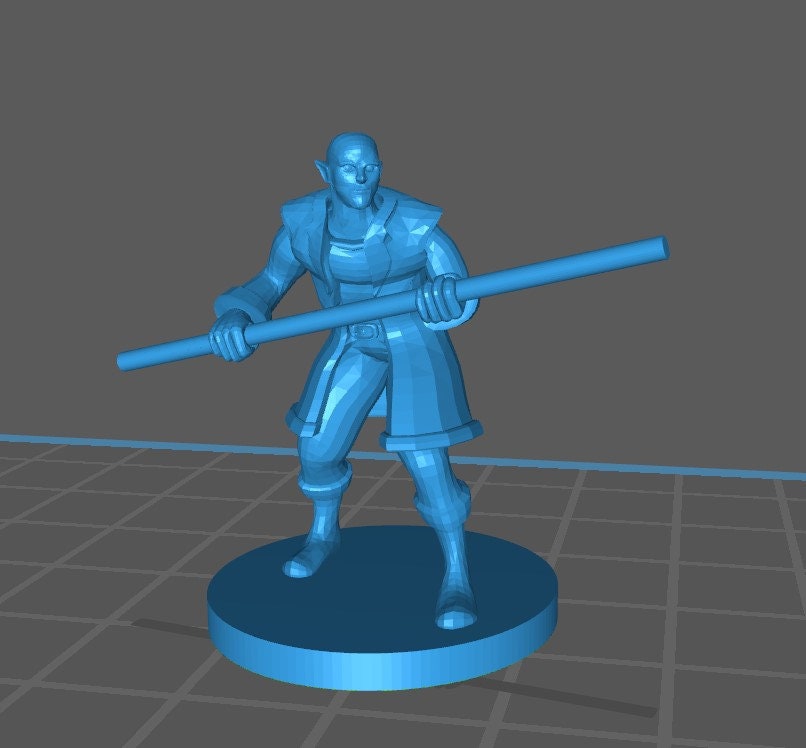 Elf Monk Mini - DND - Pathfinder - Dungeons & Dragons - RPG - Tabletop - mz4250- Miniature-28mm-1"Scale