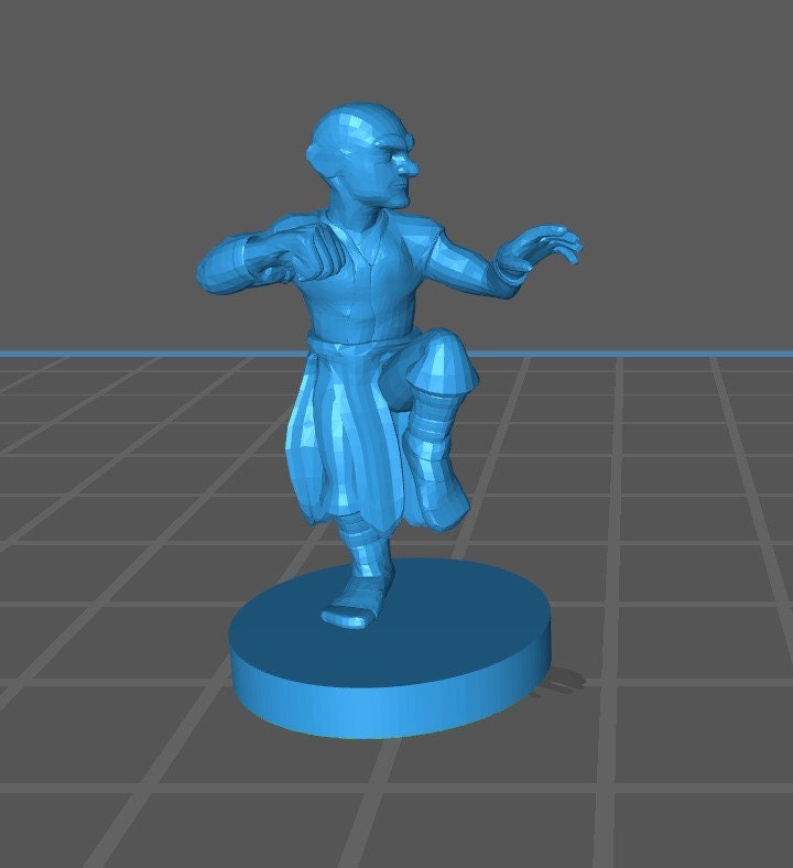 Gnome Monk Mini - DND - Pathfinder - Dungeons & Dragons - RPG - Tabletop - mz4250- Miniature-28mm-1"Scale