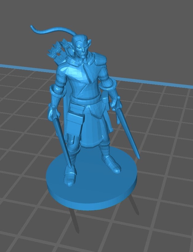 Elf Ranger Mini - DND - Pathfinder - Dungeons & Dragons - RPG - Tabletop - mz4250- Miniature - 28 mm - 1" Scale