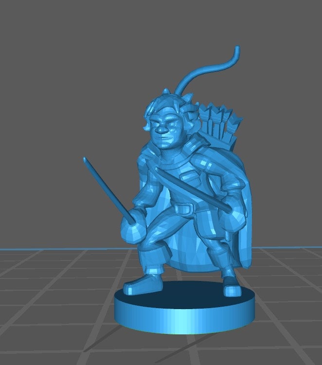 Gnome Ranger Mini - DND - Pathfinder - Dungeons & Dragons - RPG - Tabletop - mz4250- Miniature-28mm-1"Scale