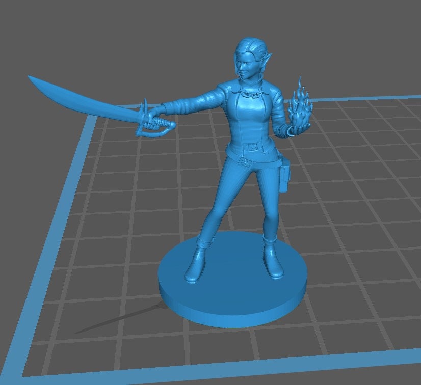 Elf - Half Elf Warlock Mini - DND - Pathfinder - Dungeons & Dragons - RPG - Tabletop - mz4250- Miniature-28mm-1"Scale