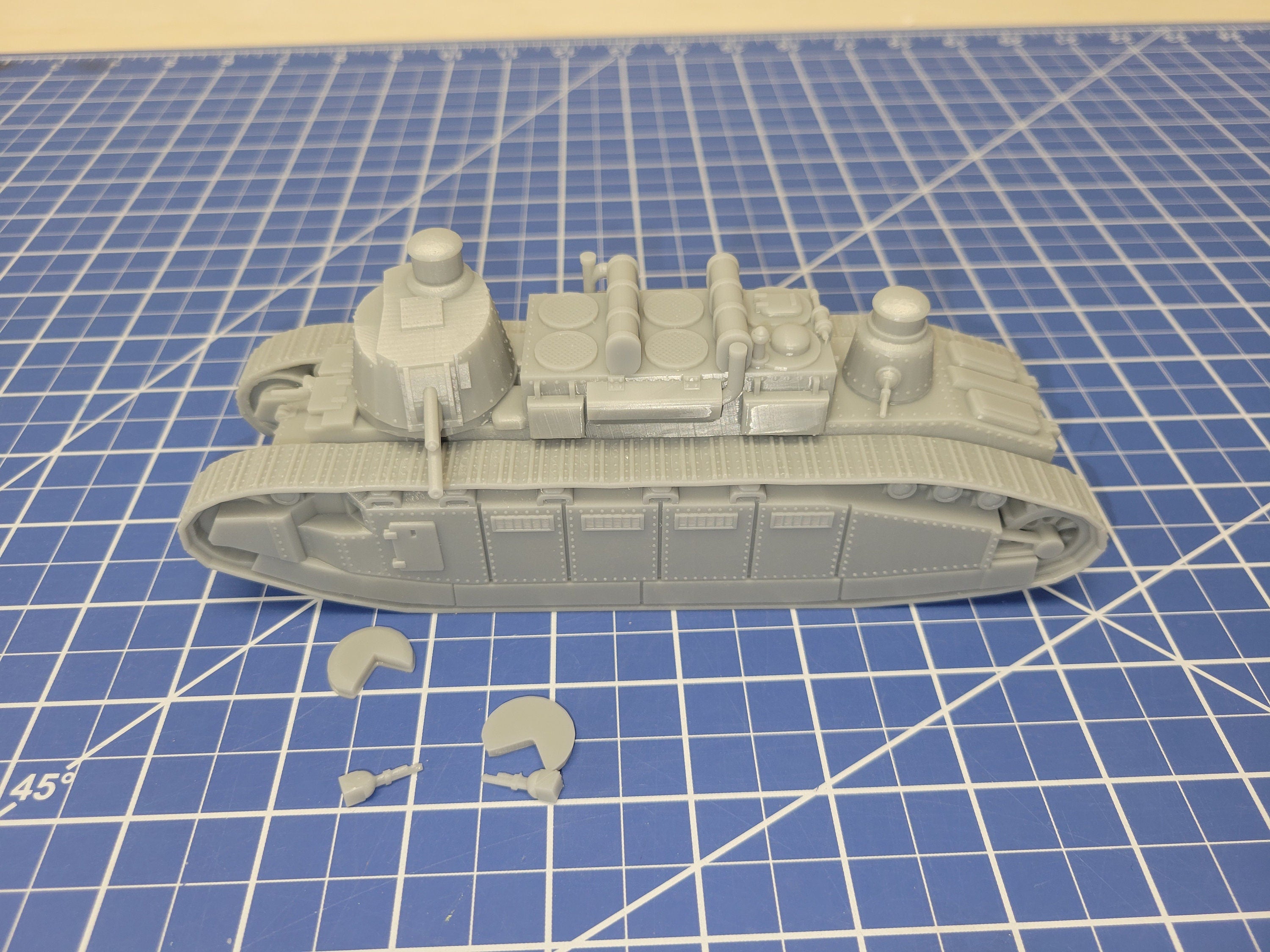 French Char 2C tank - Great for Table Top War Games And Dioramas - Resin 28mm Miniatures -