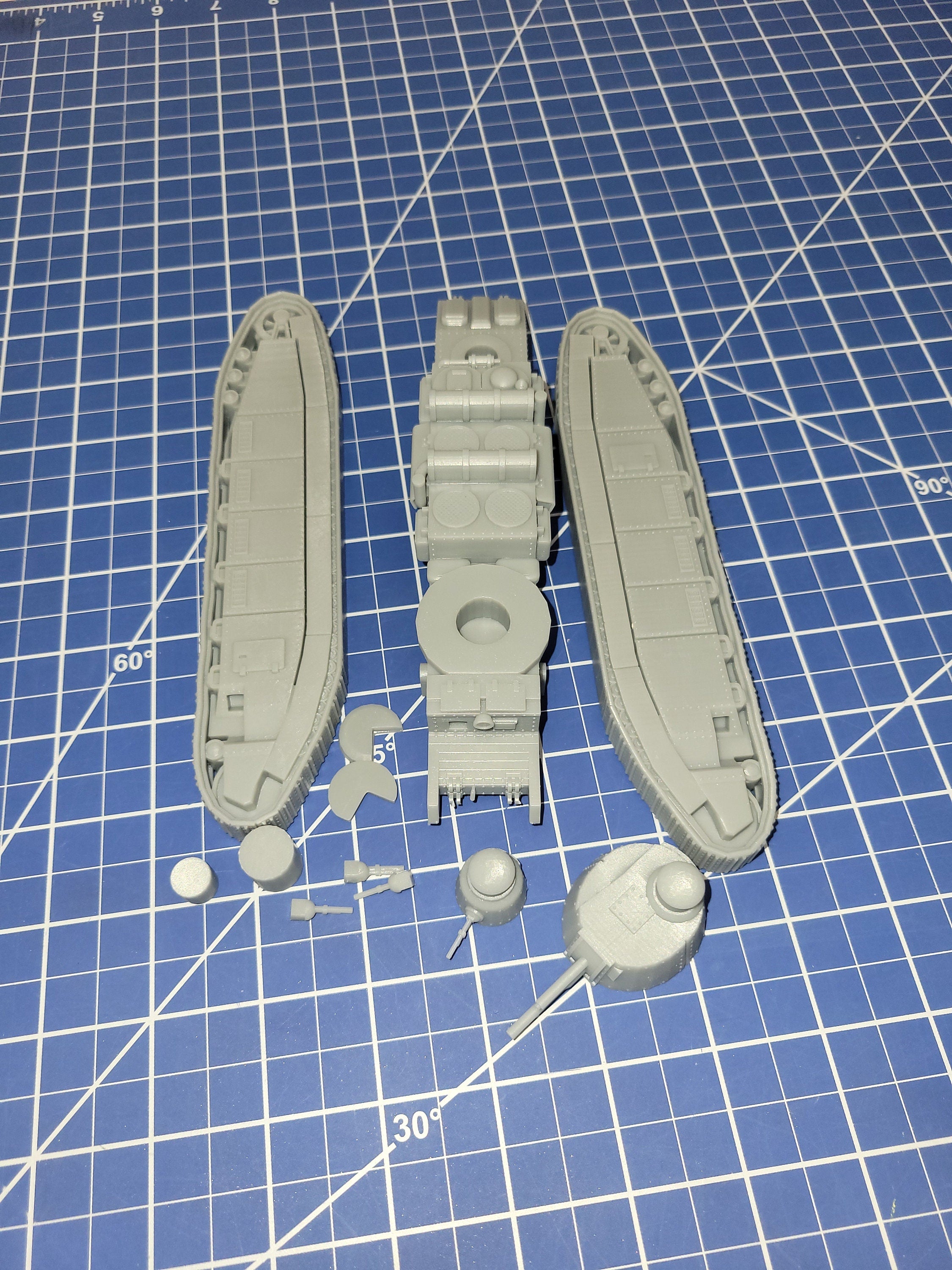 French Char 2C tank - Great for Table Top War Games And Dioramas - Resin 28mm Miniatures -