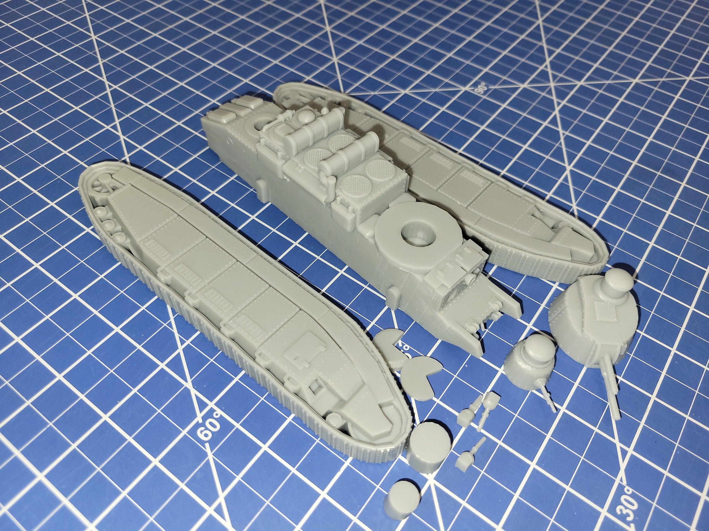 French Char 2C tank - Great for Table Top War Games And Dioramas - Resin 28mm Miniatures -