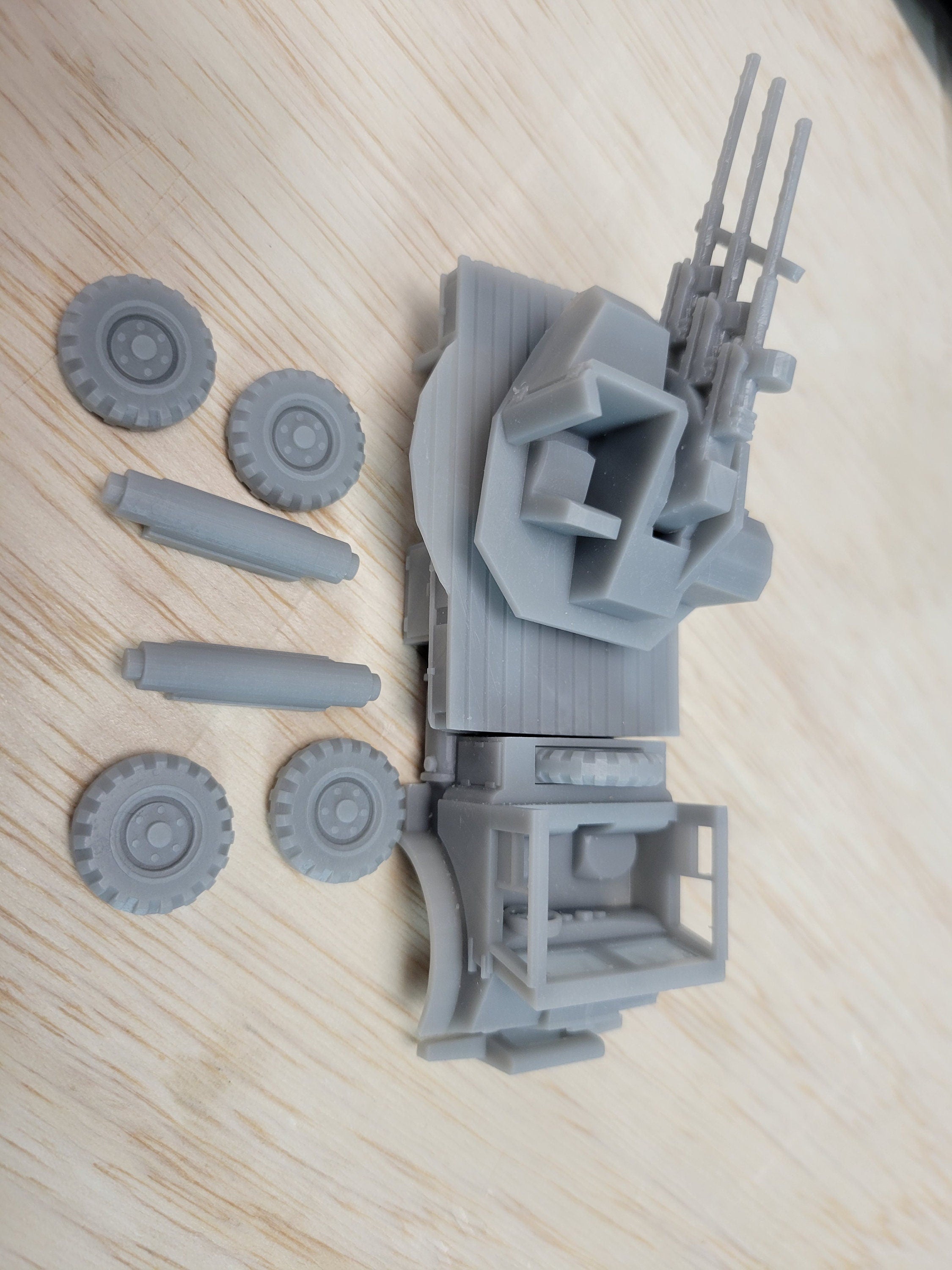 Truck Mounted Polsten Triple 20mm AA guns - Great for Table Top War Games And Dioramas - Resin 28mm Miniatures -