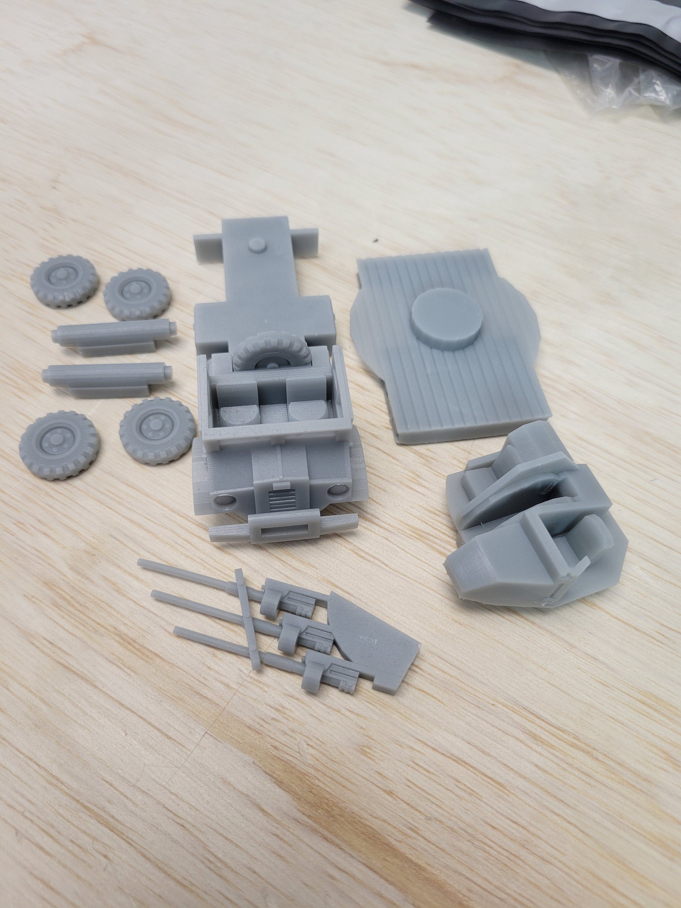 Truck Mounted Polsten Triple 20mm AA guns - Great for Table Top War Games And Dioramas - Resin 28mm Miniatures -