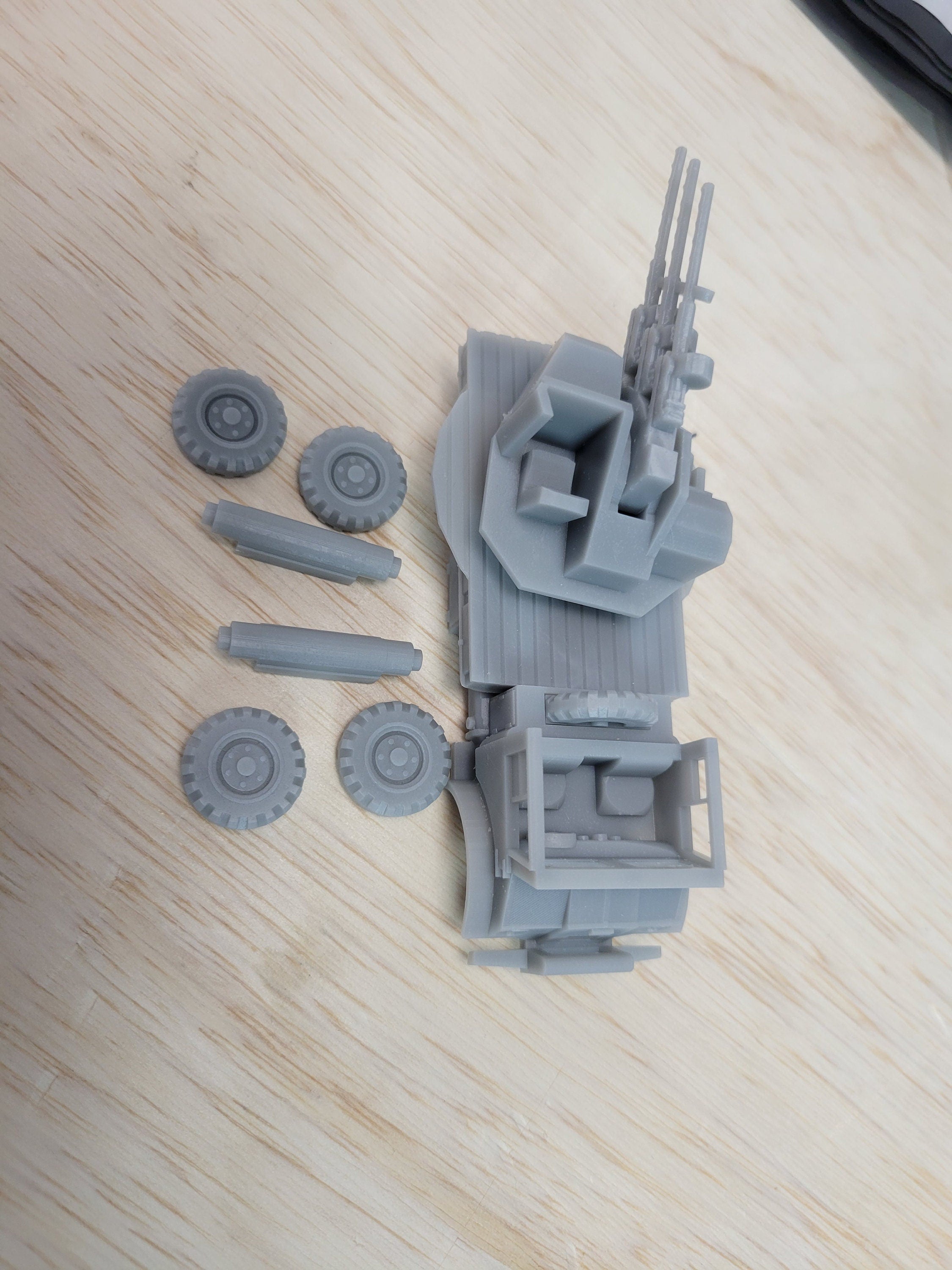 Truck Mounted Polsten Triple 20mm AA guns - Great for Table Top War Games And Dioramas - Resin 28mm Miniatures -