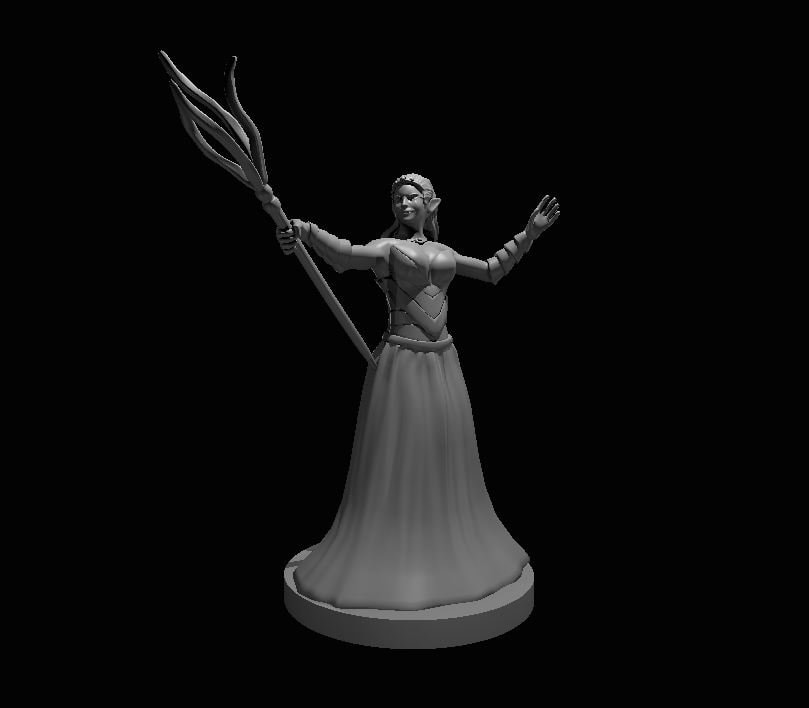 Drow Priestess- Pathfinder - Dungeons & Dragons - RPG - Tabletop - mz4250- Miniature-28mm-1"Scale