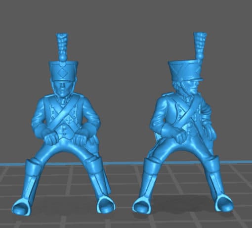 French train mounted conductors (2) - Great for Table Top War Games And Dioramas - Resin 28mm Miniatures -