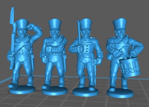 Prussian Musketeers 1812 btg - Great for Table Top War Games And Dioramas - Resin 28mm Miniatures -