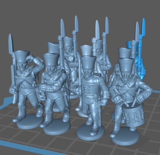 Prussian Musketeers 1812 btg - Great for Table Top War Games And Dioramas - Resin 28mm Miniatures -