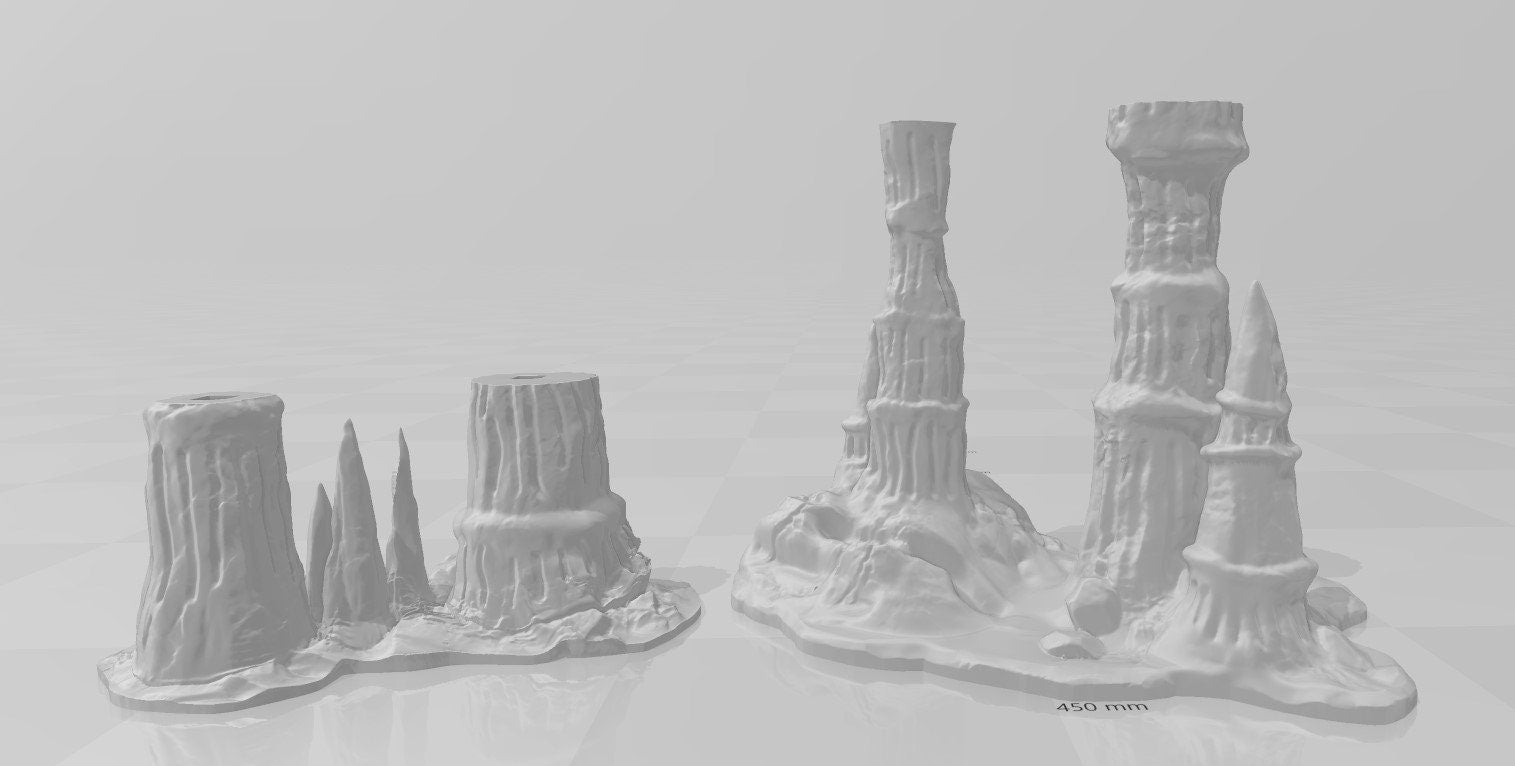 Wet Cavern Pillars - Cavern - Skyless Realms - DND - Dungeons & Dragons - RPG - Tabletop - EC3D - Miniature - 28 mm - 1" scale