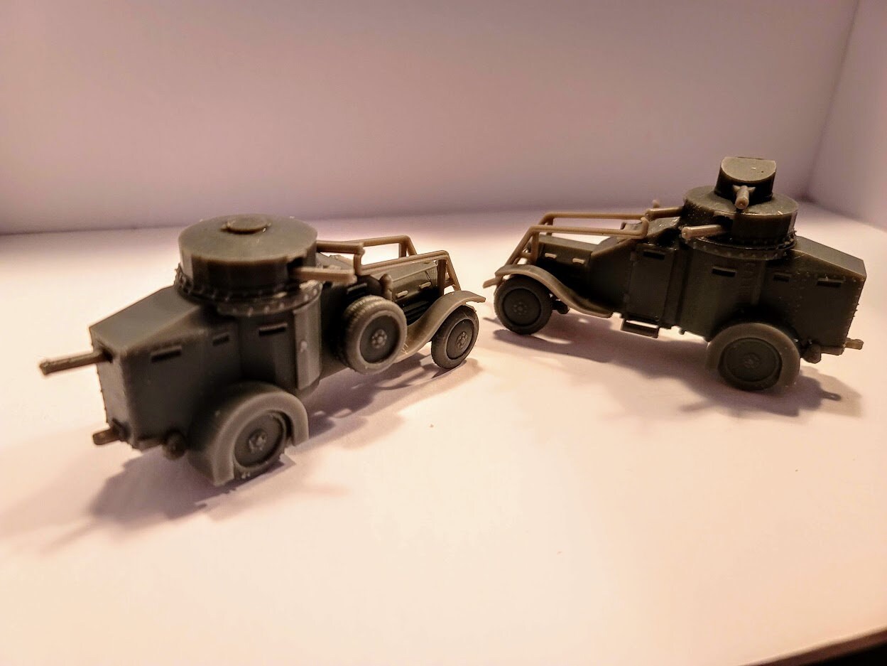 Italian Lancia 1Z / 1ZM Armoured Car - Great for Table Top War Games And Dioramas - Resin 28mm Miniatures - Bolt Action