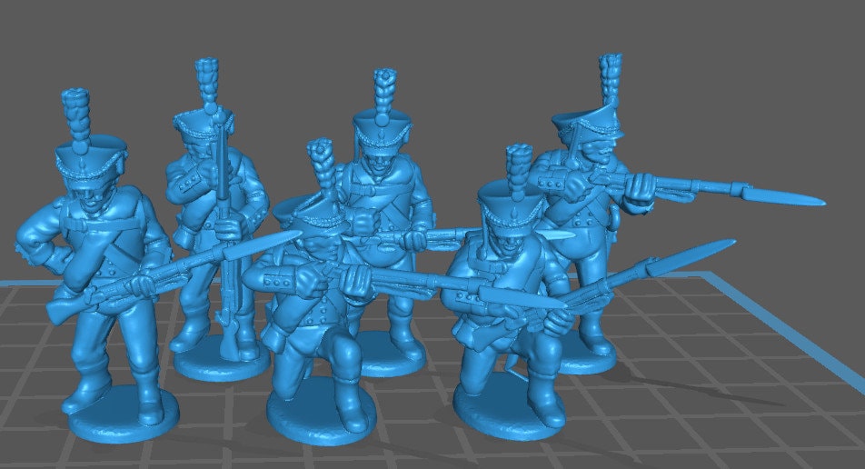 Russian Jaegers skirmishing - 8 minis - Great for Table Top War Games And Dioramas - Historical Wargaming - Resin 28mm Miniatures