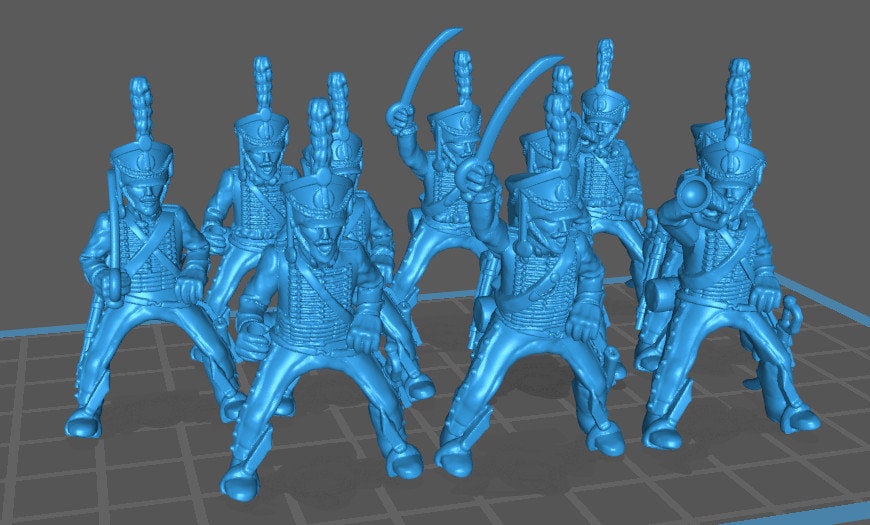 Russian Hussars rgt 1812-14 - 10 minis - Great for Table Top War Games And Dioramas - Historical Wargaming - Resin 28mm Miniatures
