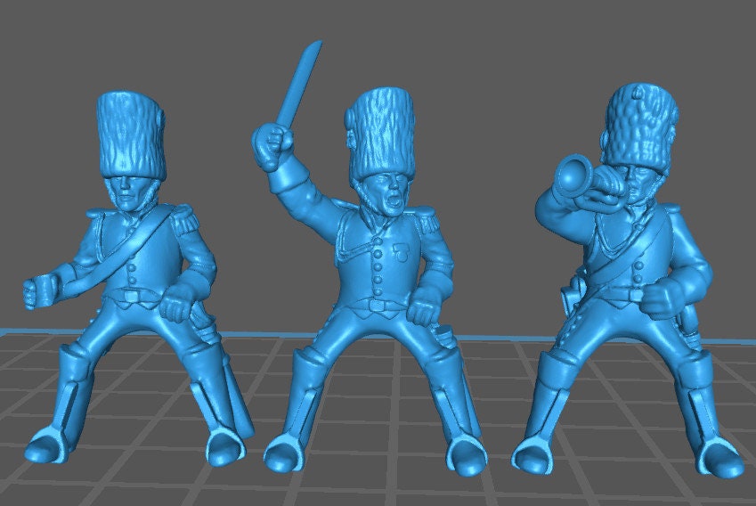 French Guard Grenadiers a Chevall in surtout - 5 minis - Great for Table Top War Games And Dioramas - Historical Wargaming -Resin 28mm