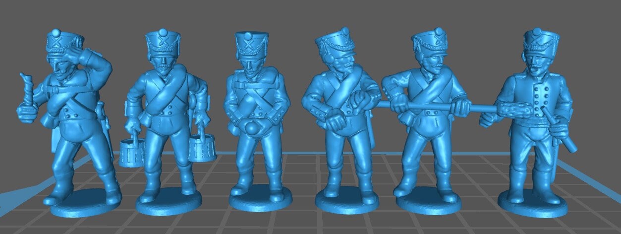 Russian Artillerists charging with shako 1812 - 6 minis - War Games And Dioramas - Historical Wargaming -Resin 28mm