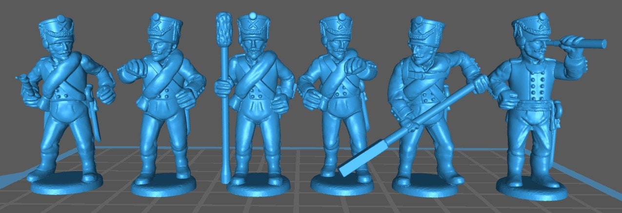 Russian Artillerists Aiming with shako 1812 - 6 minis - War Games And Dioramas - Historical Wargaming -Resin 28mm