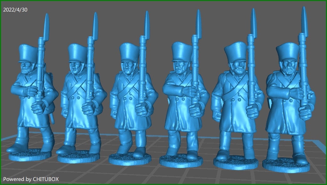 Prussian Landwehr btg with shako - 9 minis - War Games And Dioramas - Historical Wargaming -Resin 28mm