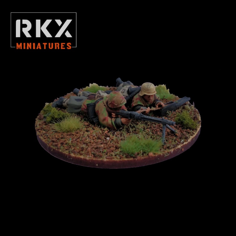 German MG42 Team WWII - 2 mini - Great for Table Top War Games And Dioramas - Resin 28mm Miniatures - RKX
