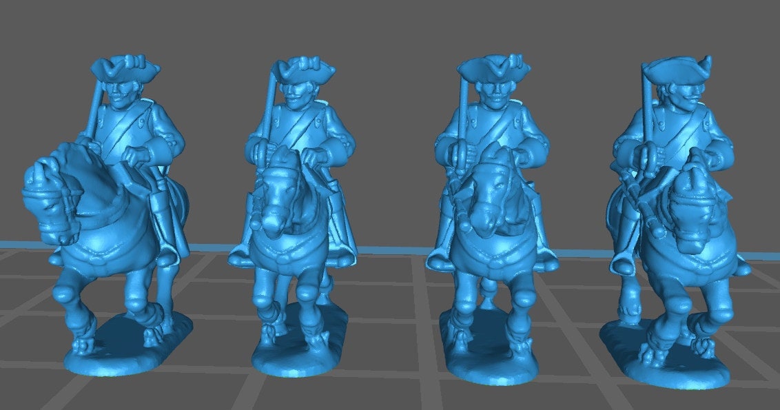 7 Years War Prussian Kurassier rgt - War Games And Dioramas - Historical Wargaming - Resin 15 mm