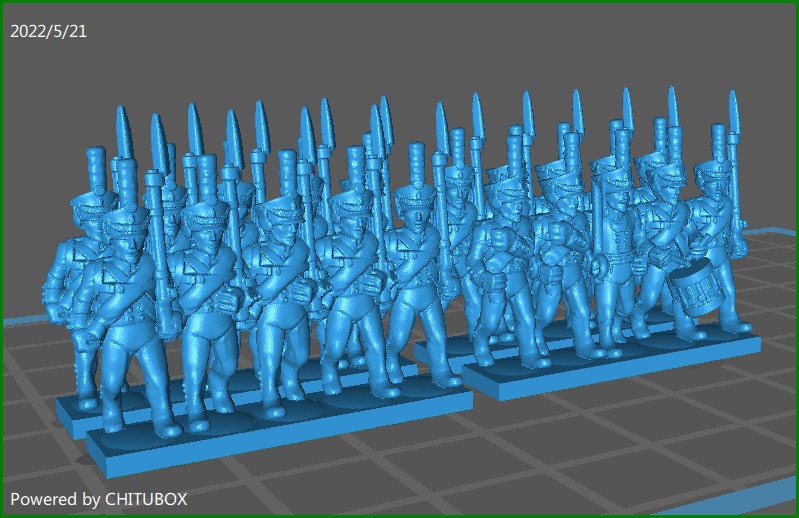 Russian Jaegers/Grenadeers btg with kiwer - 15mm epic size - War Games And Dioramas - Historical Wargaming - Resin