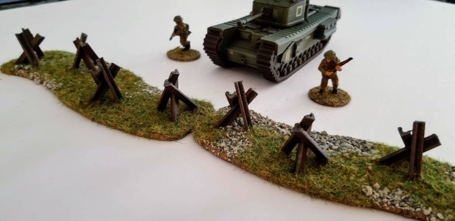 Czech Hedgehog Tank Stops - 2 Items - War Games And Dioramas - Resin 28mm - Bolt Action