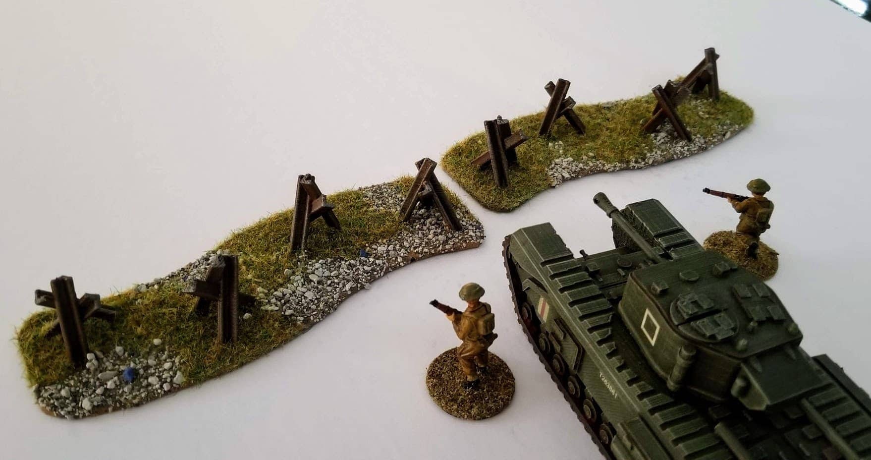 Czech Hedgehog Tank Stops - 2 Items - War Games And Dioramas - Resin 28mm - Bolt Action