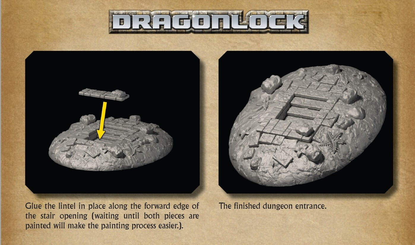 Dungeon Entrance 2 - Shadowgrove - 5.8" X 6.8" - DragonLock - DND - Pathfinder - RPG - Dungeon & Dragons - 28 mm / 1" - Fat Dragon Games