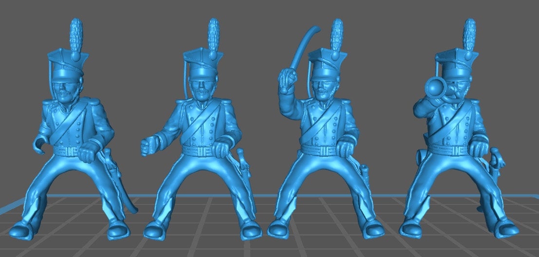 Russian Uhlans rgt - 4 minis - Great for Table Top War Games And Dioramas - Historical Wargaming -Resin 28mm