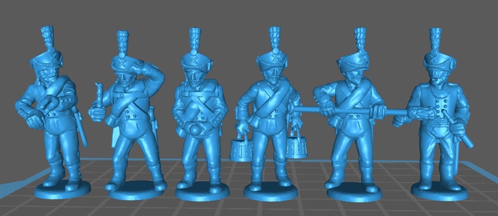 Russian Artillerists charging with Kiwer 1812-15 - 6 minis - War Games And Dioramas - Historical Wargaming -Resin 28mm