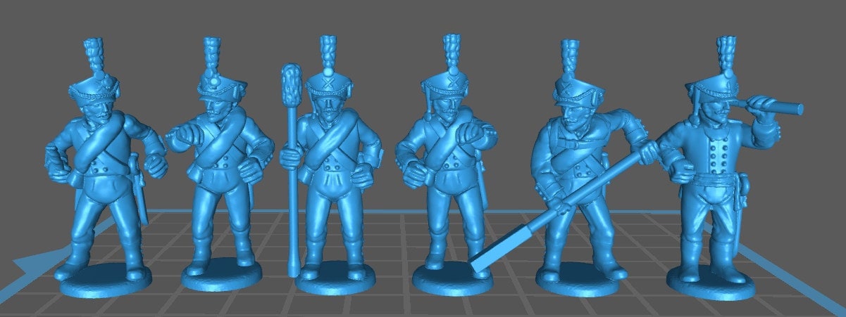 Russian Artillerists Aiming with Kiwer 1812-15 - 6 minis - War Games And Dioramas - Historical Wargaming -Resin 28mm