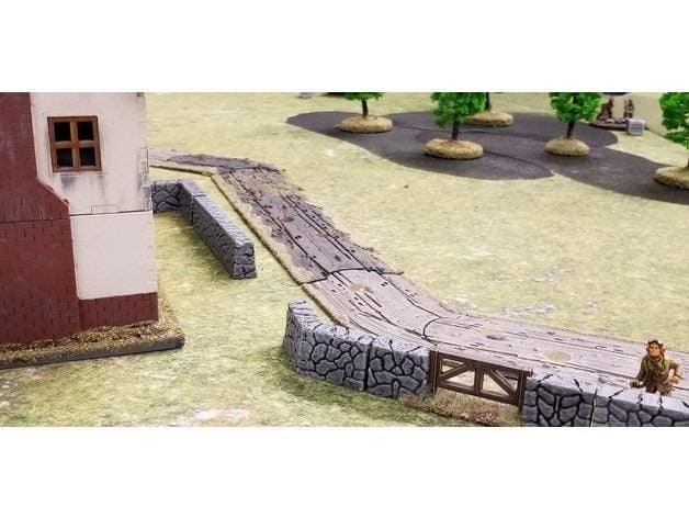 Stone Fence - Full Set - Great for Table Top War Games And Dioramas - 28 mm Miniatures - Bolt Action