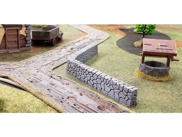 Stone Fence - Full Set - Great for Table Top War Games And Dioramas - 28 mm Miniatures - Bolt Action