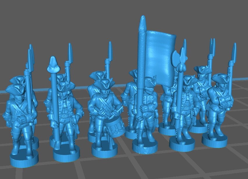 7 Years War Austrian Musketeer btg - War Games And Dioramas - Historical Wargaming - Resin 15 mm