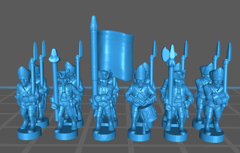 7 Years War Austrian Grenadier btg - War Games And Dioramas - Historical Wargaming - Resin 15 mm