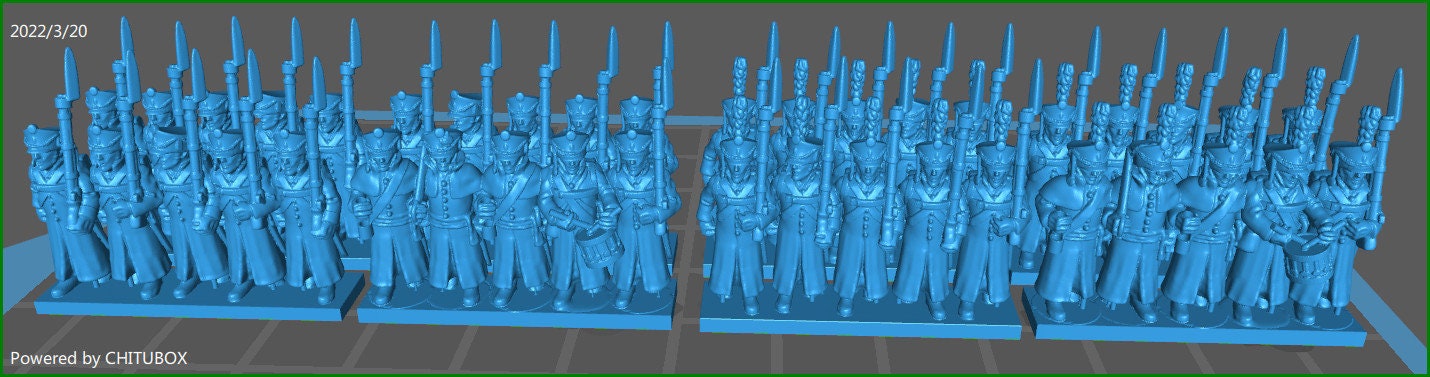 Russian Infantry with geatcoat and kiwer - 15mm epic size - War Games And Dioramas - Historical Wargaming - Resin