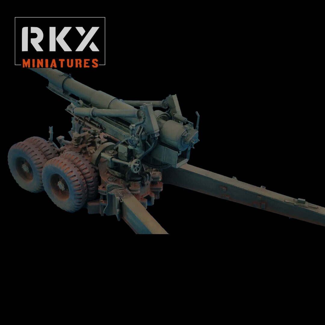155mm Longtom Artillery - US Army - Great for Table Top War Games And Dioramas - Resin 28mm Miniatures - RKX